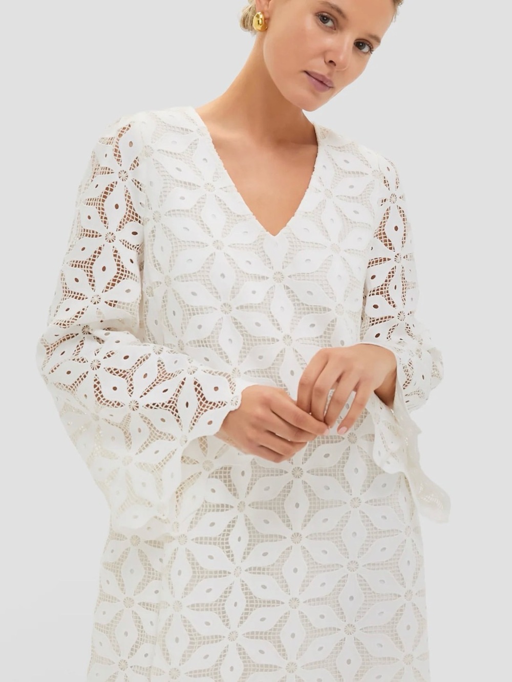 Tuckernuck White Lace Camilla Mini Dress; Large - Picture 2 of 11